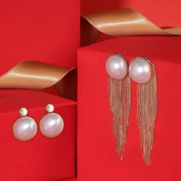 Zaveri Pearls Set of 2 Gold Tone Pearls Contemporary Statement Tassel & Studs Earrings-ZPFK17956-18