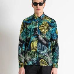 Antony Morato Black Straight Fit Printed Shirt-image-18