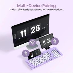 Portronics Bubble Square Wireless Keyboard (Purple) image 3