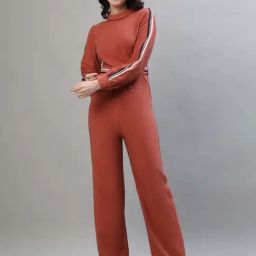 Iconic Rust Plain Jumpsuit-picture-1