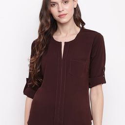 Mayra Women Brown Solid Top-image-16