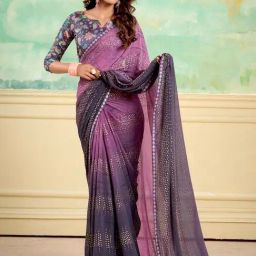 Saree Mall Purple Embellished Sarees With Unstitched Blouse-image-98