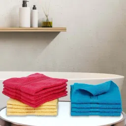 Bianca D'ross Multicolor 100% Cotton 380 GSM Face Cloths - Set of 12-image-59