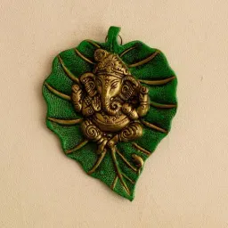 eCraftIndia Lord Ganesha on Green Leaf-26