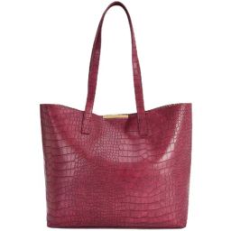 Caprese Oprah Purple Textured Medium Tote Handbag-image-4