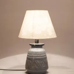 Fabindia Blue Ceramic Table Lamp without Shade - Set of 1-45