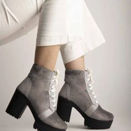 Shoetopia Women's Grey Derby Boots-picture-24