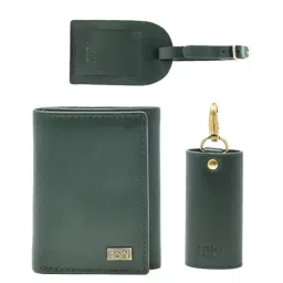 Tohl Sintra Green Casual Leather Bi-Fold Wallet,Keychain & Key Tag Set for Men-16