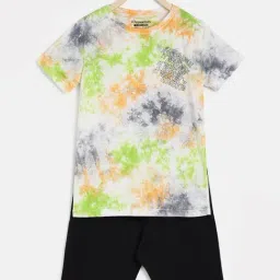 Lil Tomatoes Kids Multicolor Printed T-Shirt Set-image-30