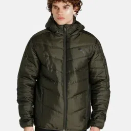 Puma Dark Green Full Sleeves Hooded Jacket-33