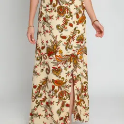 Zink London Off White Printed Circular Skirt-image-68