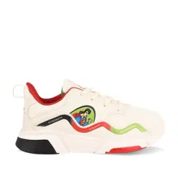 Campus Kids Cream & Red Running Shoes-image-52
