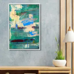 999Store Green Canvas Wall Painting Panel With Fibre Frame-37