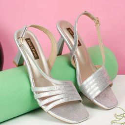 Flat N Heels Women's Silver Back Strap Stilettos-image-54