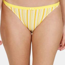 Zivame Yellow Striped Bikini Panty-image-64