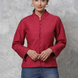 Biba Maroon Regular Fit Jacket-picture-23