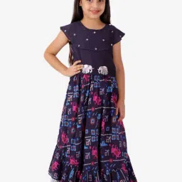 Lil Drama Kids Purple Printed Lehenga with Choli-image-60