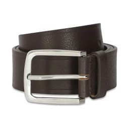 The Vertical Brown Textured Leather Casual Belt for Men-image-5