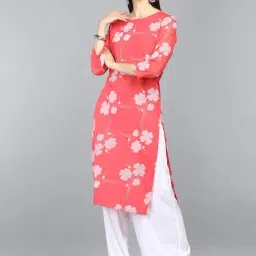 Vaamsi Pink Cotton Printed Straight Kurta-image-72