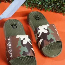Carlton London Men's Olive Slides-image-43