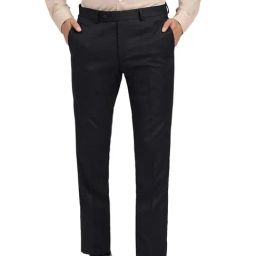Arrow Black Regular Fit Checks Trousers-image-45