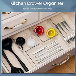 Aura Transparent Set of 6 Regular Drawer Organiser Organisers image 5