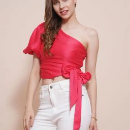 Globus Pink Slim Fit Crop Top-image-79