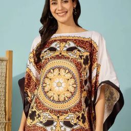 The Kaftan Company Brown Print Top-image-15