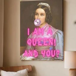 Art Street Multicolour Feminist Altered Stretch Canvas Painting-image-67
