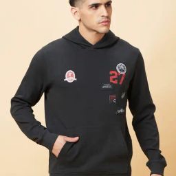 Being Human Dark Grey Regular Fit Hooded Sweatshirt-image-70