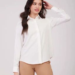 Fablestreet White Relaxed Fit Shirt-image-22