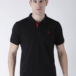 Club York Men Black Solid Polo Collar T-shirt-image-38