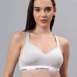 La Intimo Grey Comfort Fit Sports Bra-image-8