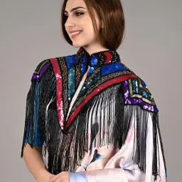 Odette Multicolored Embellished Fancy Short Cape image 3