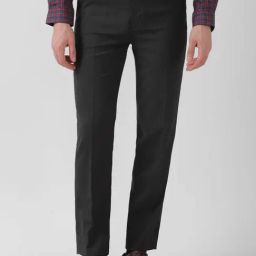 Peter England Charcoal Slim Fit Texture Trousers-picture-23