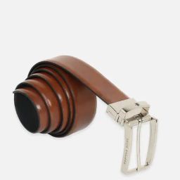 Louis Philippe Brown & Black Leather Reversible Belt for Men-picture-30