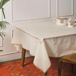 Fabindia Home Onam Off-White Cotton Blend Printed Table Cover- 4 Seater-image-13