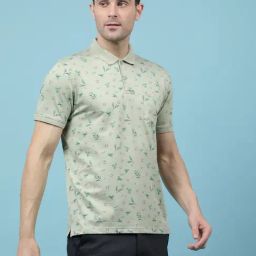 Crimsoune Club Green Slim Fit Floral T-Shirt-image-91