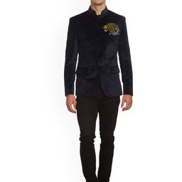Wintage Embroidered Velvet Bandhgala Blazer-image-76