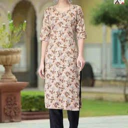 Moda Rapido Women Ethnic Motifs Printed Crepe Kurta-image-50