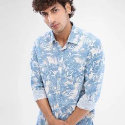 Spykar Blue Slim Fit Printed Shirt-picture-42