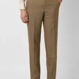 Van Heusen Khaki Regular Fit Texture Trousers-image-7