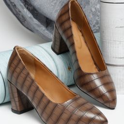 Bruno Manetti Tan Striped Block Heels-17