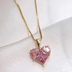 Jewels Galaxy Gold-Plated Heart Shaped Pendants with Chains-18
