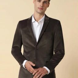 Allen Solly Brown Slim Fit Textured Blazer-image-24