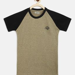 CHIMPRALA Boys Beige Solid Cotton Round Neck Sports T-shirt-image-56