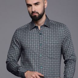 Louis Philippe Classic Fit Ethnic Motifs Printed Pure Cotton Formal Shirt-image-102