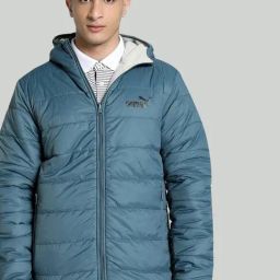 Puma Grey Slim Fit Quilted Reversible Hoodie-image-30
