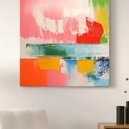 Art Street Multicolour Large Stretched Abstract Canvas Painting-picture-29
