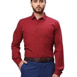 Raymond Red Slim Fit Printed Shirts-image-0
